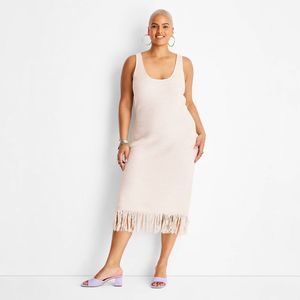 Women's Sleeveless Crochet Fringe Dress - Future Collective with Alani Noel